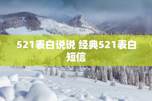 521表白说说 经典521表白短信
