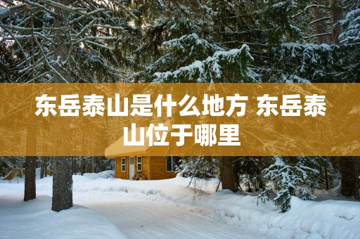 东岳泰山是什么地方 东岳泰山位于哪里