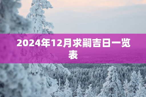 2025年12月求嗣吉日一览表