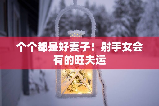 个个都是好妻子！射手女会有的旺夫运