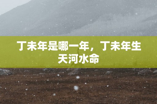 丁未年是哪一年，丁未年生天河水命