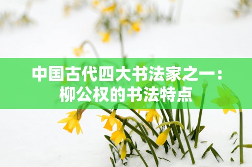 中国古代四大书法家之一：柳公权的书法特点