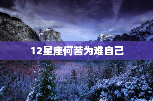 12星座何苦为难自己