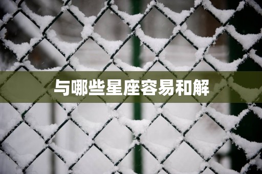 与哪些星座容易和解