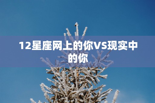 12星座网上的你VS现实中的你