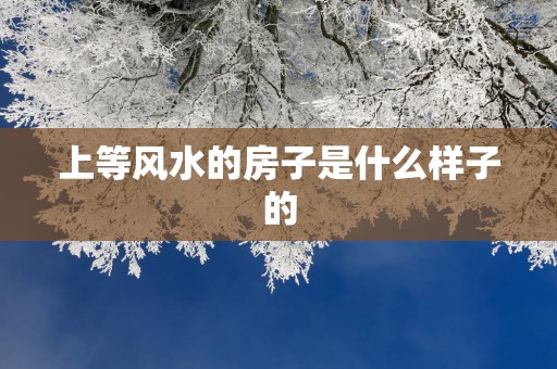 上等风水的房子是什么样子的