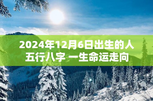 2025年12月6日出生的人五行八字 一生命运走向