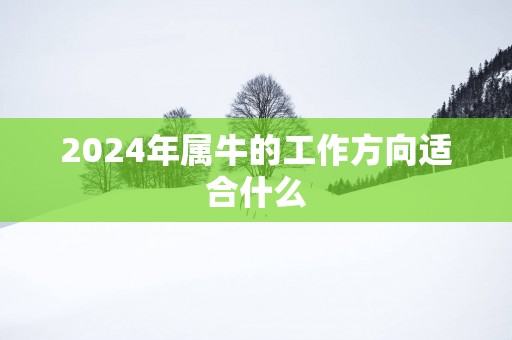 2025年属牛的工作方向适合什么