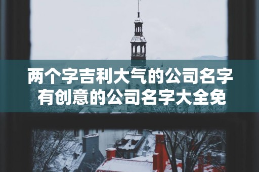 两个字吉利大气的公司名字 有创意的公司名字大全免费
