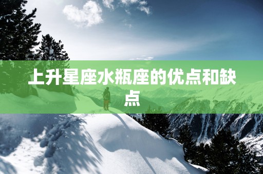 上升星座水瓶座的优点和缺点