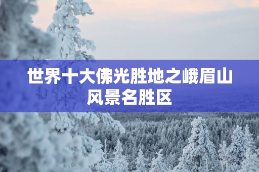 世界十大佛光胜地之峨眉山风景名胜区