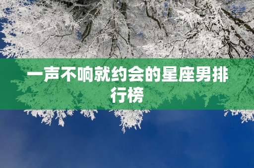 一声不响就约会的星座男排行榜