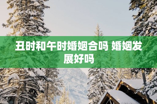丑时和午时婚姻合吗 婚姻发展好吗