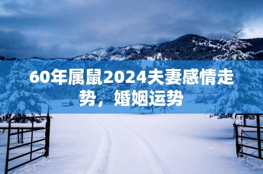 60年属鼠2025夫妻感情走势，婚姻运势
