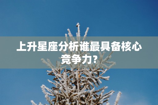 上升星座分析谁最具备核心竞争力？