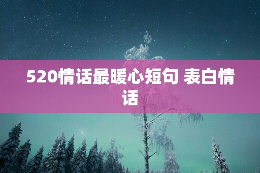 520情话最暖心短句 表白情话