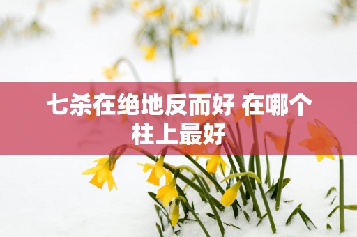 七杀在绝地反而好 在哪个柱上最好