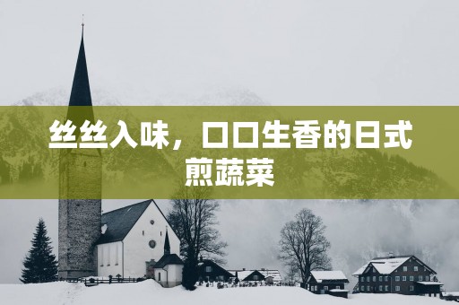 丝丝入味，口口生香的日式煎蔬菜
