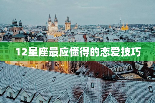 12星座最应懂得的恋爱技巧