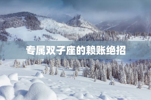 专属双子座的赖账绝招