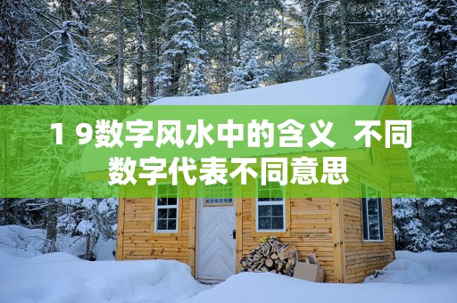 1 9数字风水中的含义  不同数字代表不同意思