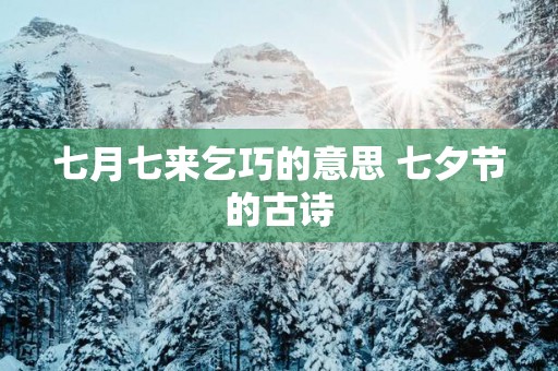 七月七来乞巧的意思 七夕节的古诗
