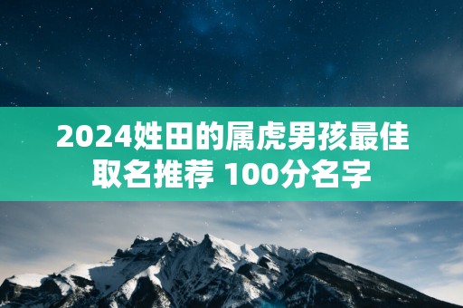 2025姓田的属虎男孩最佳取名推荐 100分名字