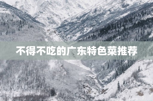不得不吃的广东特色菜推荐