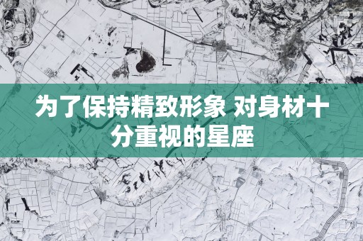 为了保持精致形象 对身材十分重视的星座