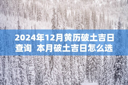 2025年12月黄历破土吉日查询  本月破土吉日怎么选