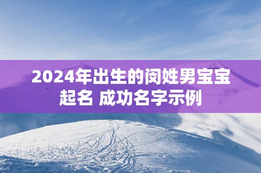 2025年出生的闵姓男宝宝起名 成功名字示例