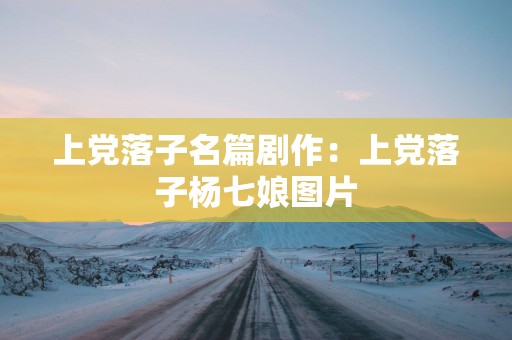 上党落子名篇剧作：上党落子杨七娘图片