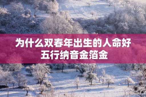 为什么双春年出生的人命好 五行纳音金箔金