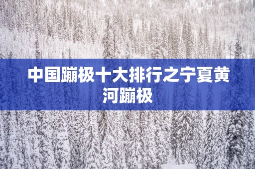 中国蹦极十大排行之宁夏黄河蹦极