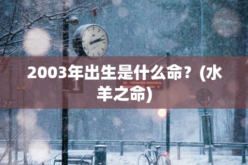 2003年出生是什么命？(水羊之命)