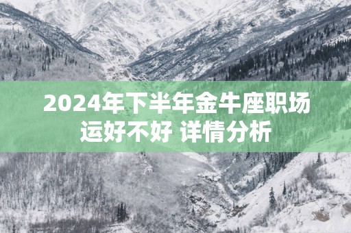 2024年下半年金牛座职场运好不好 详情分析