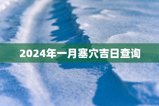 2024年一月塞穴吉日查询