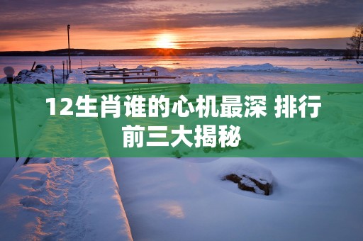 12生肖谁的心机最深 排行前三大揭秘