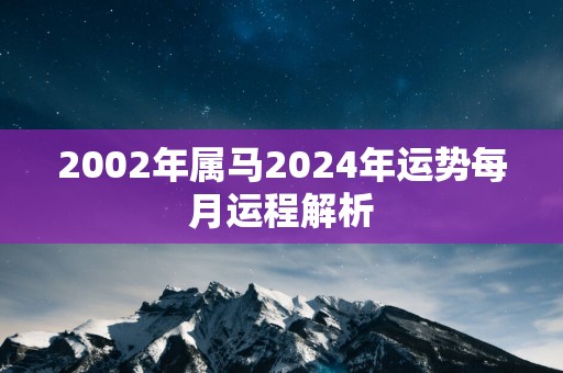 2002年属马2025年运势每月运程解析