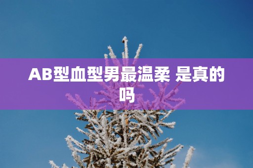 AB型血型男最温柔 是真的吗