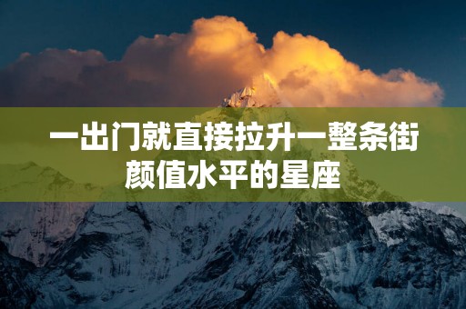 一出门就直接拉升一整条街颜值水平的星座