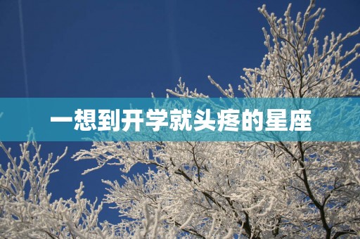 一想到开学就头疼的星座