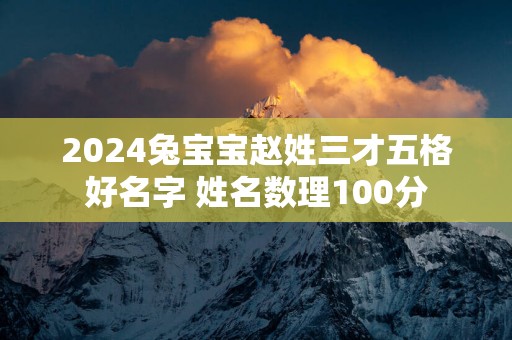 2025兔宝宝赵姓三才五格好名字 姓名数理100分