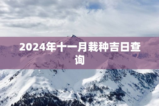 2025年十一月栽种吉日查询