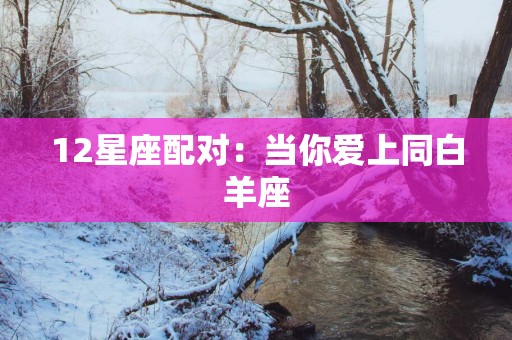 12星座配对：当你爱上同白羊座
