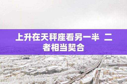 上升在天秤座看另一半  二者相当契合