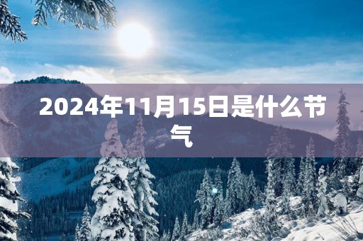 2025年11月15日是什么节气