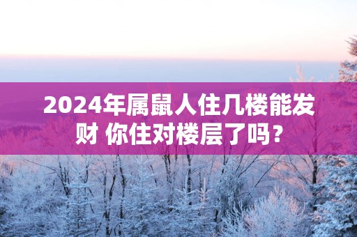 2025年属鼠人住几楼能发财 你住对楼层了吗？
