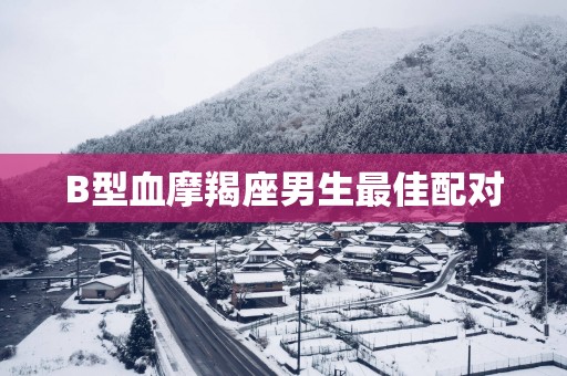 B型血摩羯座男生最佳配对