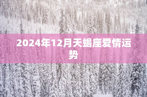 2025年12月天蝎座爱情运势